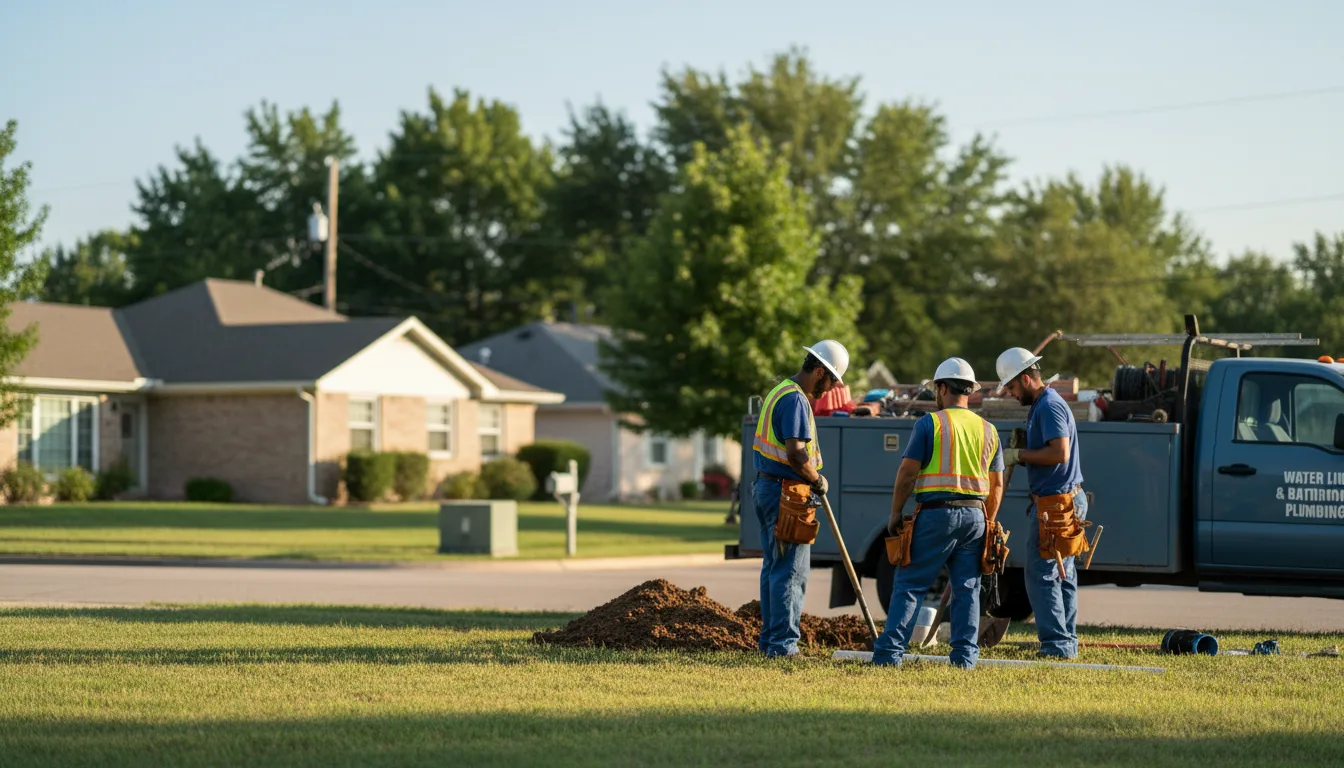 Residential water line and bathroom plumbing service in Willis, TX